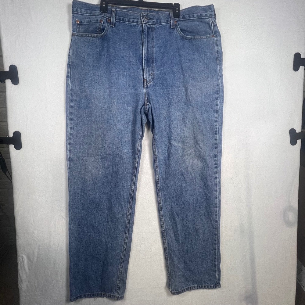 Levis 550 Relaxed Fit Tapered Leg Blue Denim Jeans Mens 42x34 Medium Wash